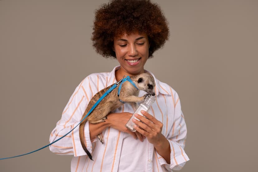 Dog having eyes examined by a veterinarian
